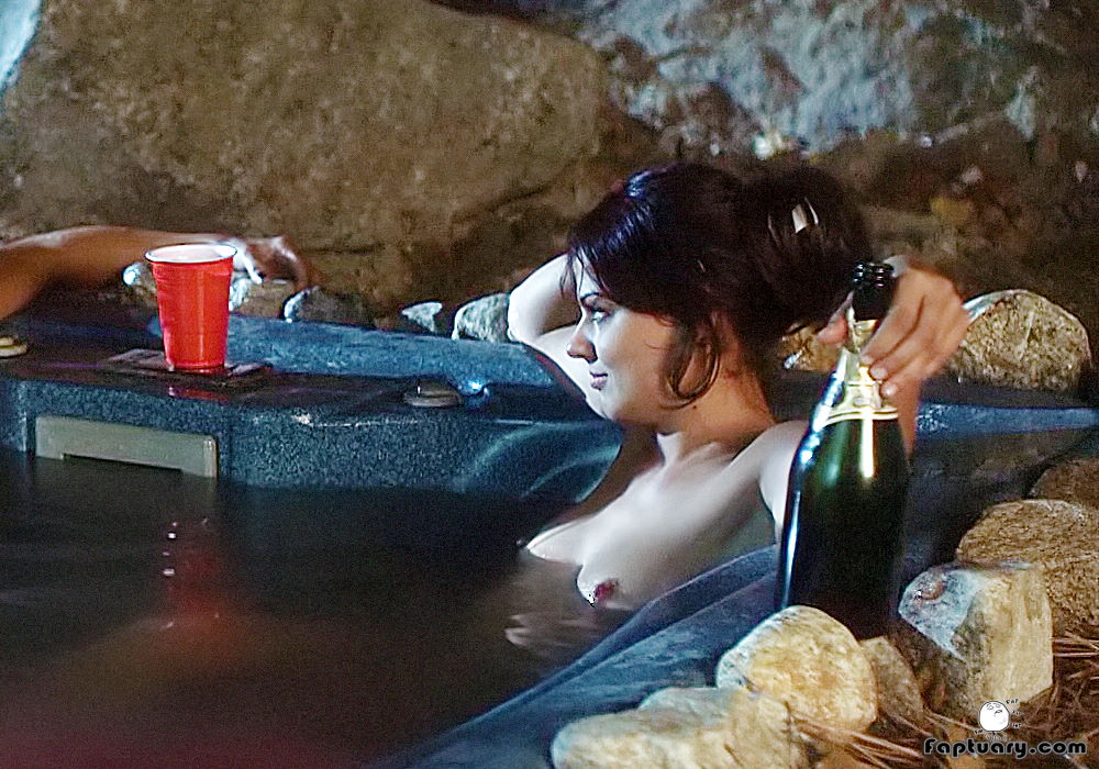 AnnaMaria Demara nude in a hot tub with a girlfriend