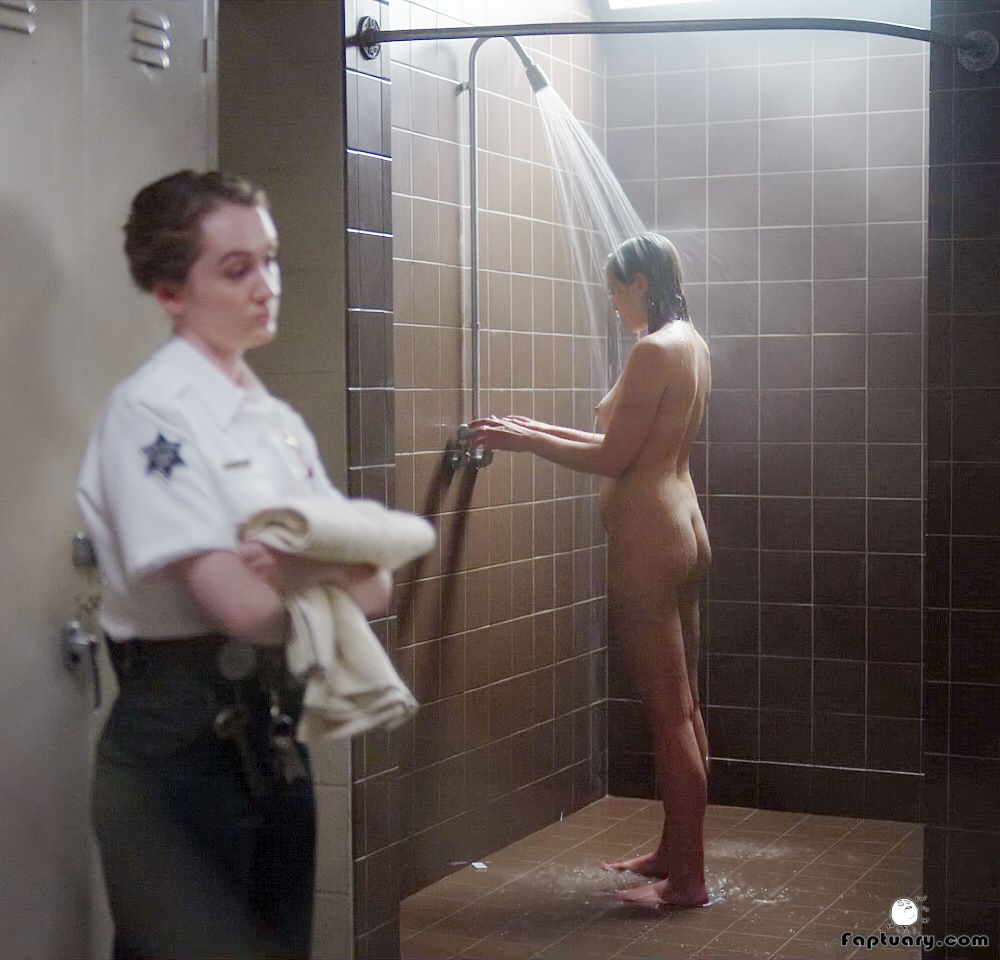 Elizabeth Olsen nude jail shower scene in Love & Death