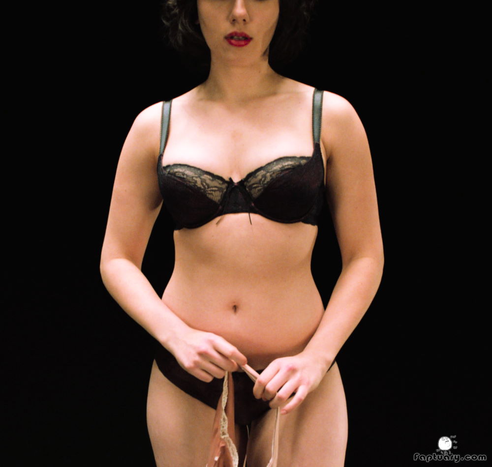 Scarlett Johansson Black Widow actress in bra and panties stripping off lingerie