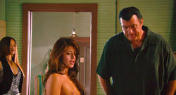 Mayra Leal nude as a captive who betrays a Mexican Federal in Machete